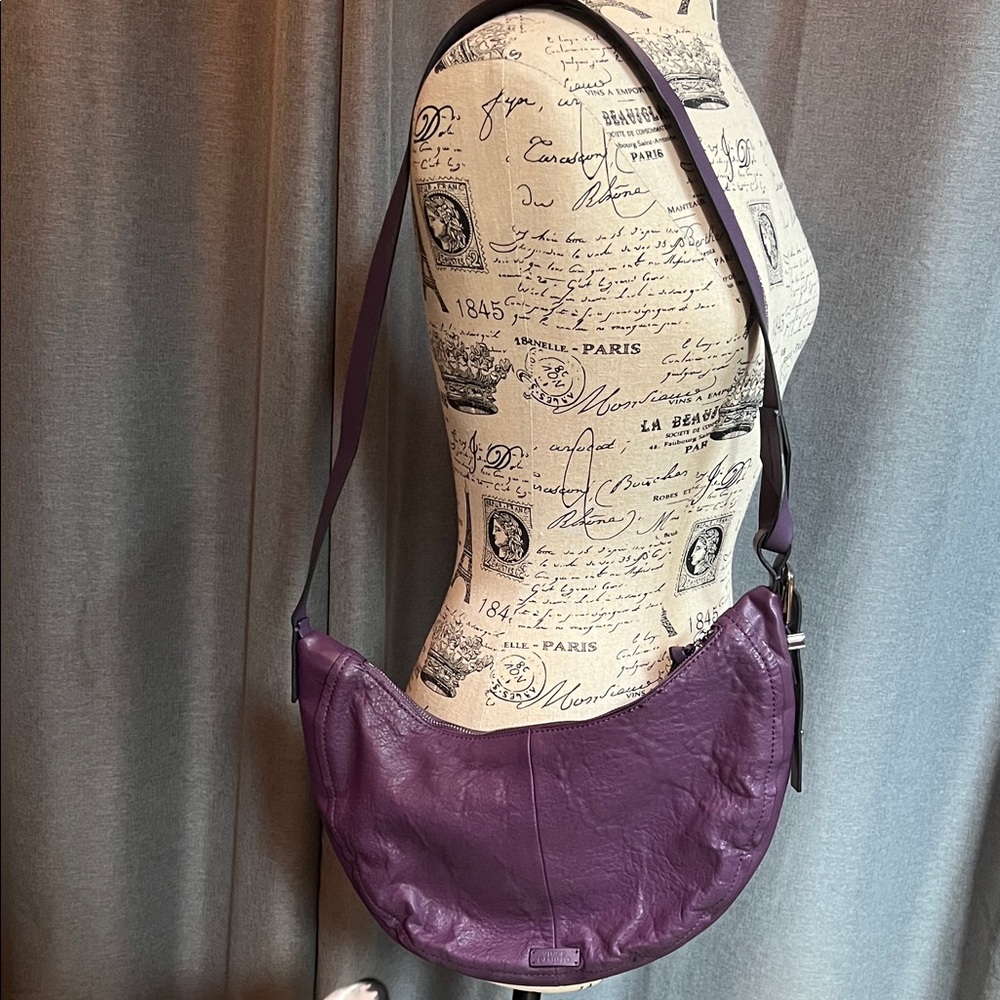 Vince Camuto Deep Purple Leather Shoulder Bag NWOT